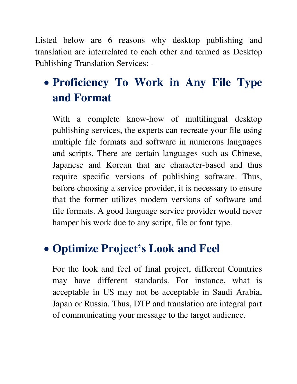 Premium Desktop Publishing Translation Services By Seasoned Experts