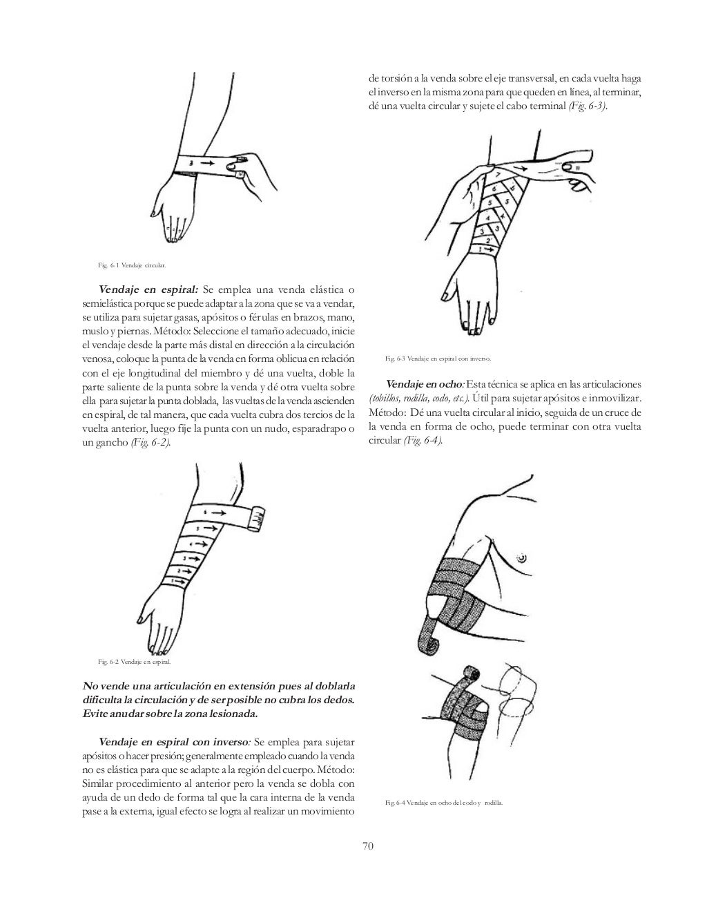 6 vendajes tecnicas exelentes de 6 tipos de vendajes