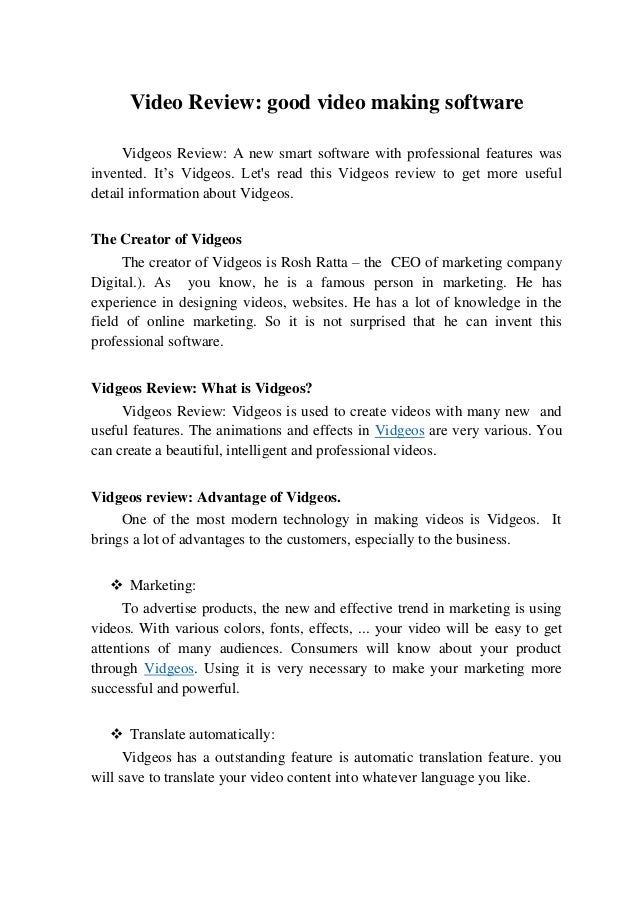 video review good video making software