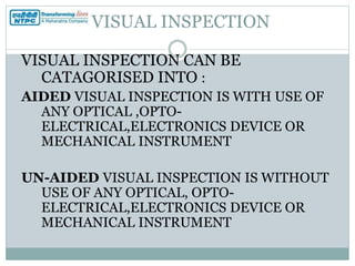 Basics of carrying out Visual Inspection of Engineering Goods | PPTX