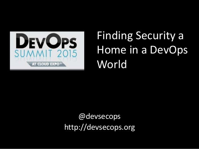 Finding Security a Home in a DevOps World - 웹