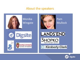 About the speakers
Pam
Mullock
Monika
Wingate
 