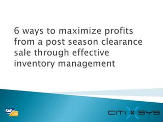 6 ways to maximize profits from a post season clearance sale through effective inventory management 