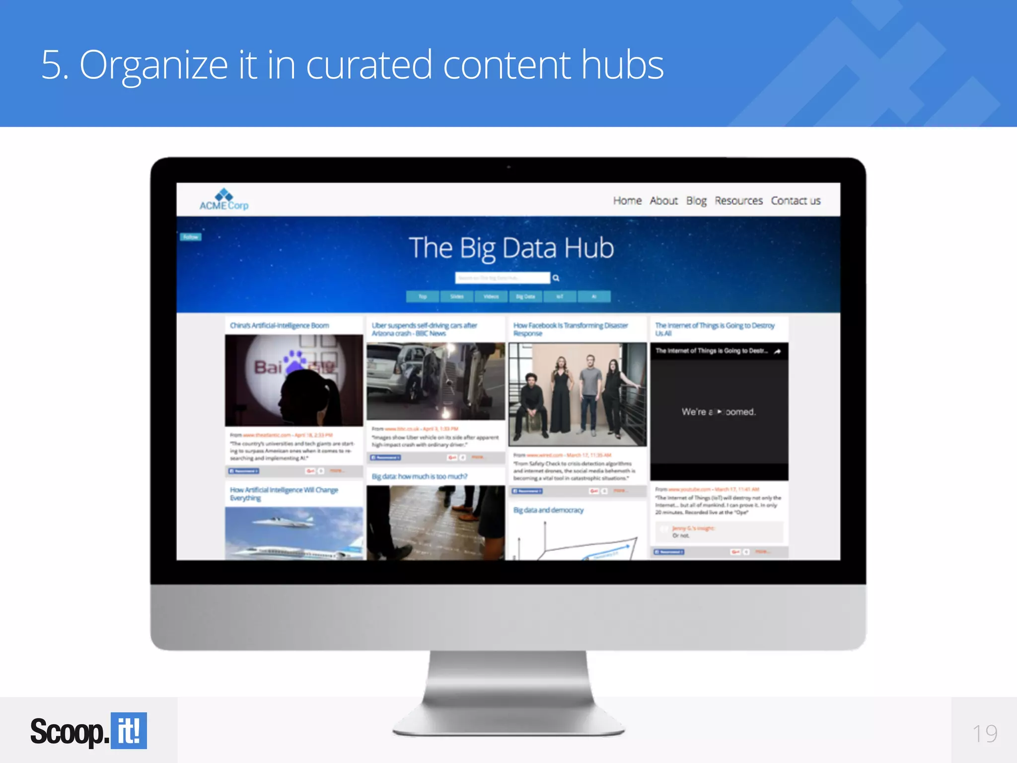 19
5. Organize it in curated content hubs
 
