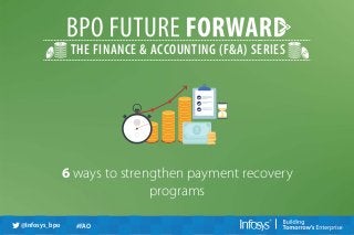 THE FINANCE & ACCOUNTING (F&A) SERIES 
6 ways to strengthen payment recovery 
@Infosys_bpo #FAO 
programs 
 