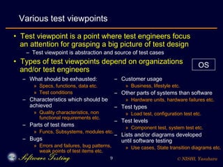 Viewpoint-based Test Requirement Analysis Modelingand Test Architectural Design Slide 9