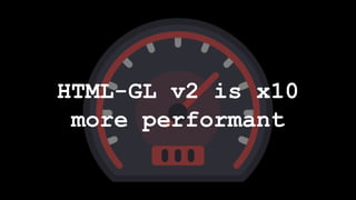 HTML-GL v2 is x10
more performant
 