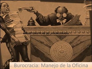 CARACTERISTICAS DE LA BUROCRACIA
Burocracia: Manejo de la Oficina- MLOS
 