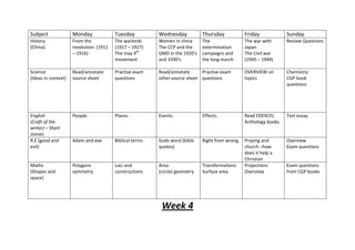 6 Week Revision Plan