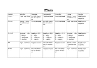 6 Week Revision Plan