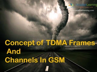 www.arcadianlearning.com
Concept of TDMA Frames
And
Channels In GSM
 