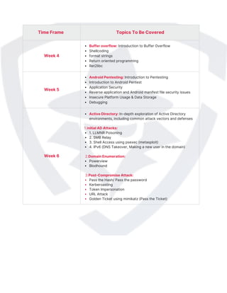 6 Weeks Summer Training In Cybersecurity Pdf