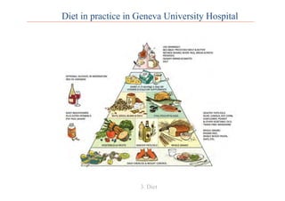 Diet in practice in Geneva University Hospital
3. Diet
 