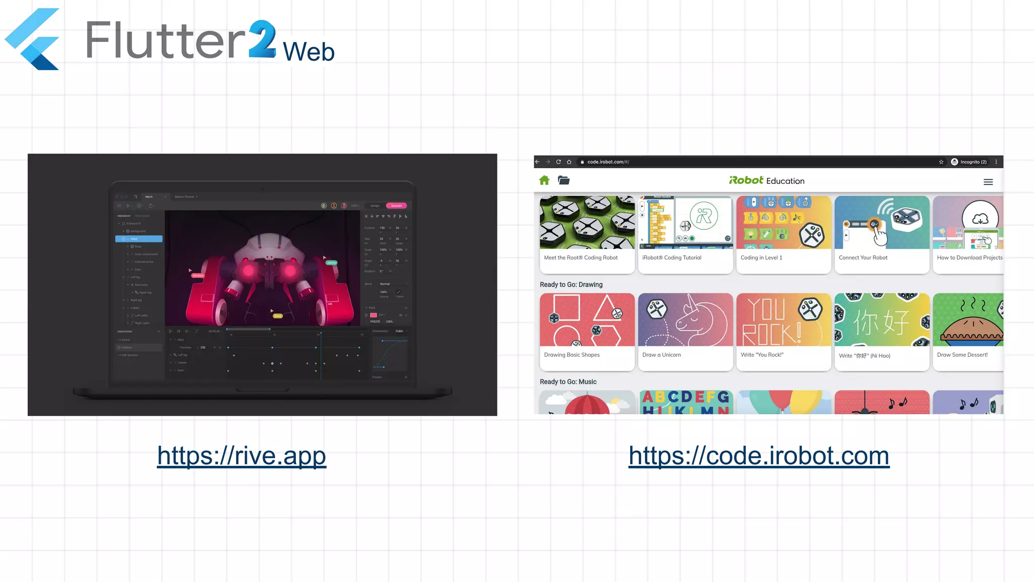 Web
https://rive.app https://code.irobot.com
 