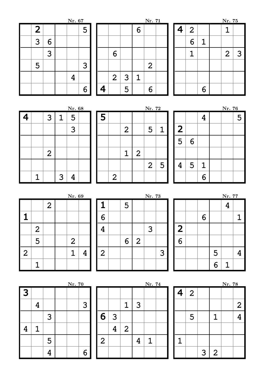 Sudoku For Kids To Print Activity Shelter Darmowe Sudoku 6x6 Dla 