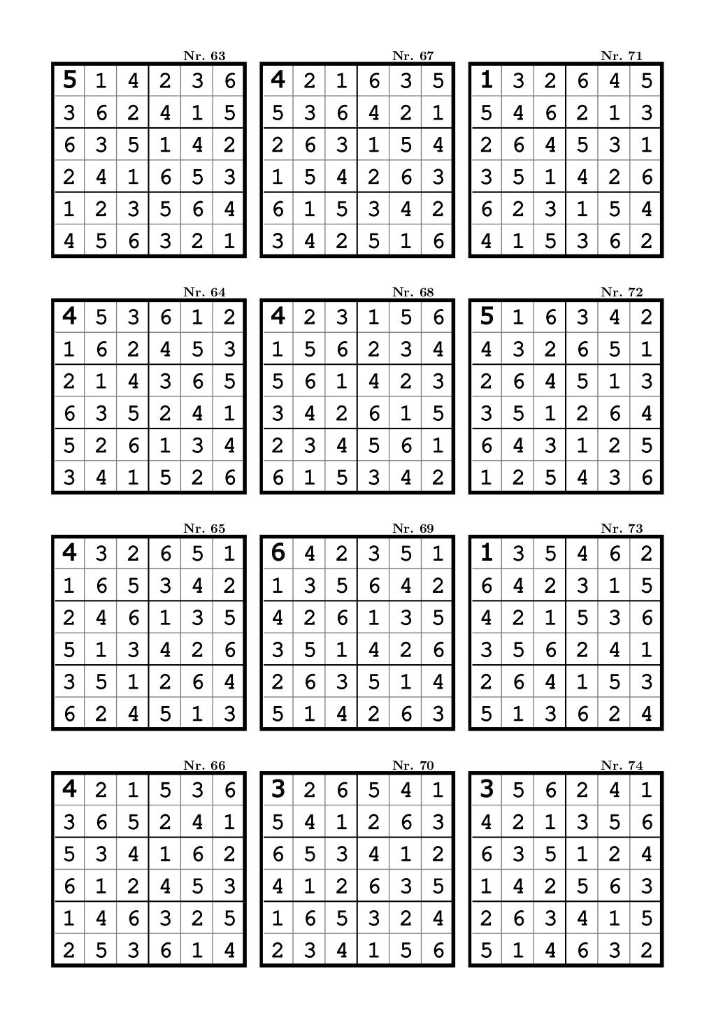 Sudoku 6x6