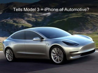 Tells Model 3 = iPhone of Automotive?
Copyright 2017 Masayuki Tadokoro All rights reserved
 