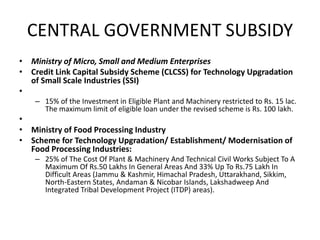 Project subsidy in india | PPTX