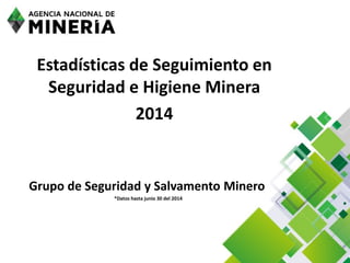 Estadísticas de Seguimiento en
Seguridad e Higiene Minera
2014
Grupo de Seguridad y Salvamento Minero
*Datos hasta junio 30 del 2014
 