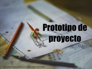 Prototipo de 
proyecto 
http://www.flickr.com/photos/fiddleoak/6513552569/ 
 