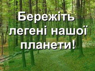 Бережіть легені нашої планети! 