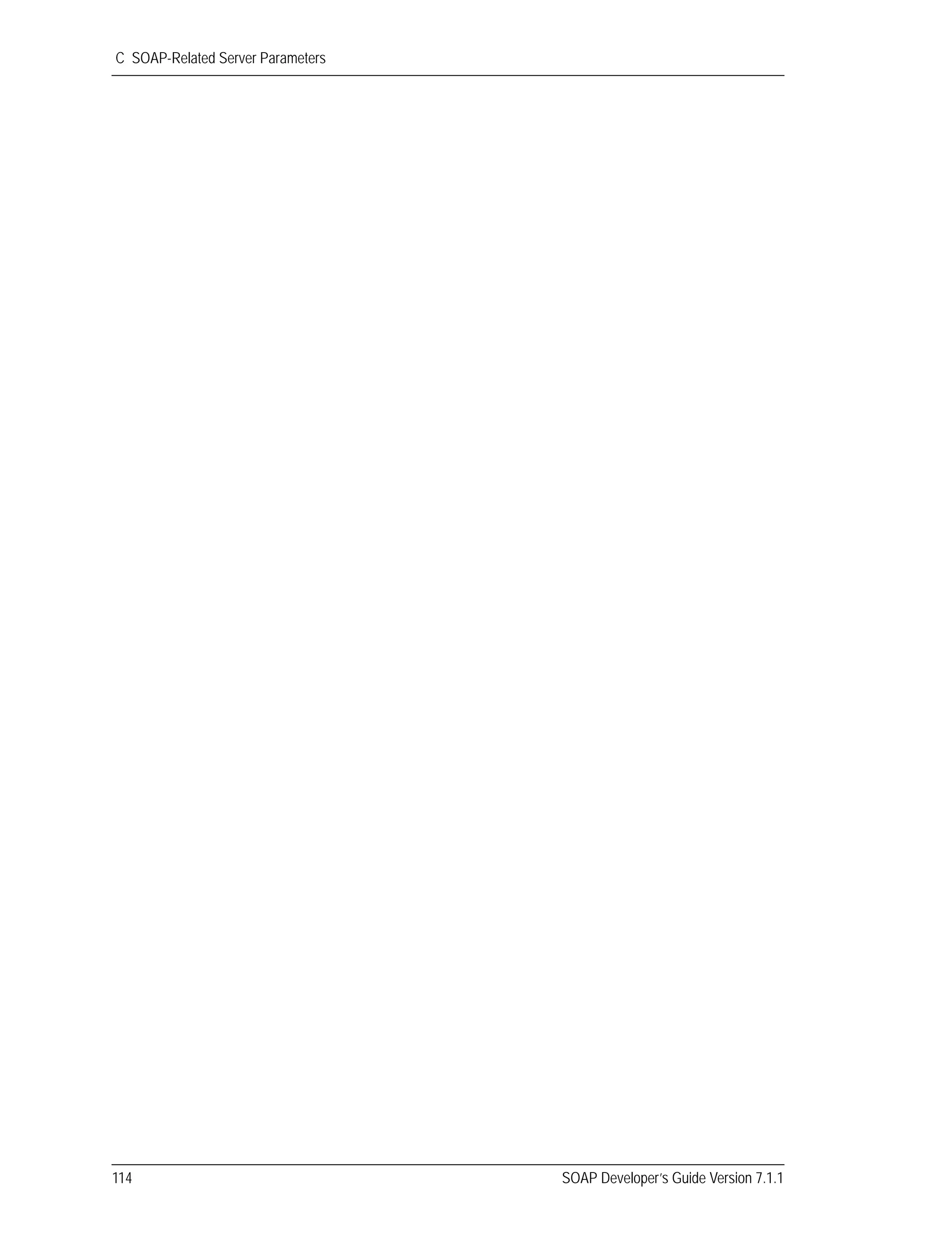C SOAP-Related Server Parameters
114 SOAP Developer’s Guide Version 7.1.1
 