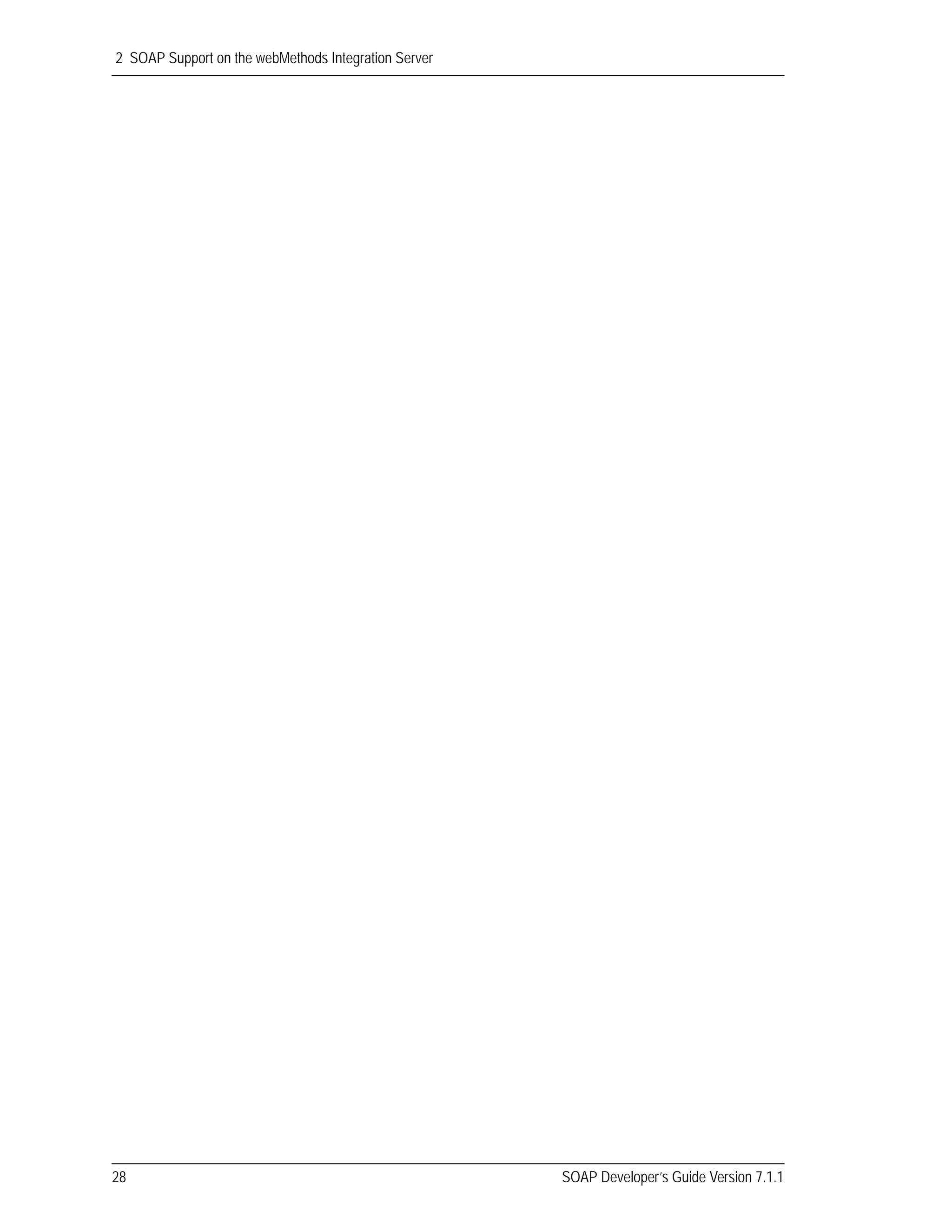 2 SOAP Support on the webMethods Integration Server
28 SOAP Developer’s Guide Version 7.1.1
 