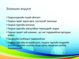 Газарзүй 7-р анги 1-р бүлэг "Газарзүйн зураг" | PPT