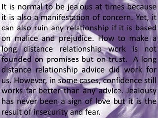 How to Survive A Long Distance Relationship: Advice On Jealousy