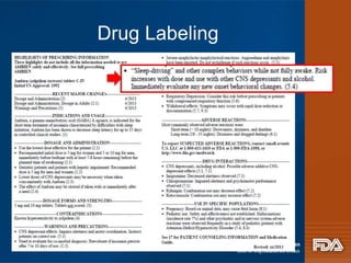 8 
Drug Labeling 
 