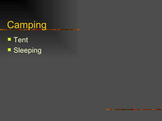 Camping Tent Sleeping 