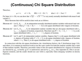 (Continuous) Chi Square Distribution
 