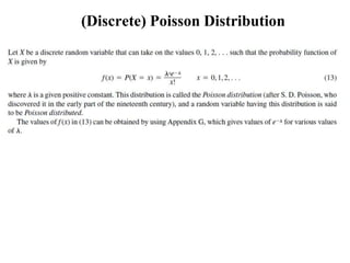 (Discrete) Poisson Distribution
 