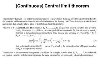 (Continuous) Central limit theorem
 