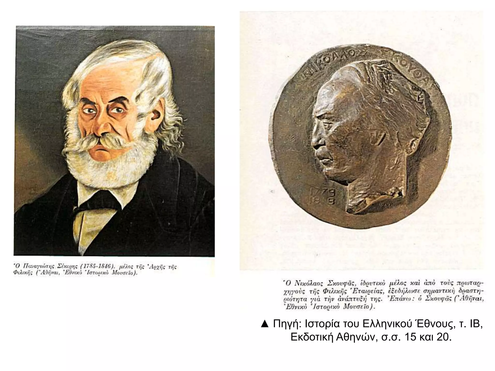 ▲ Πηγή: Ιστορία του Ελληνικού Έθνους, τ. ΙΒ, 
Εκδοτική Αθηνών, σ.σ. 15 και 20. 
 