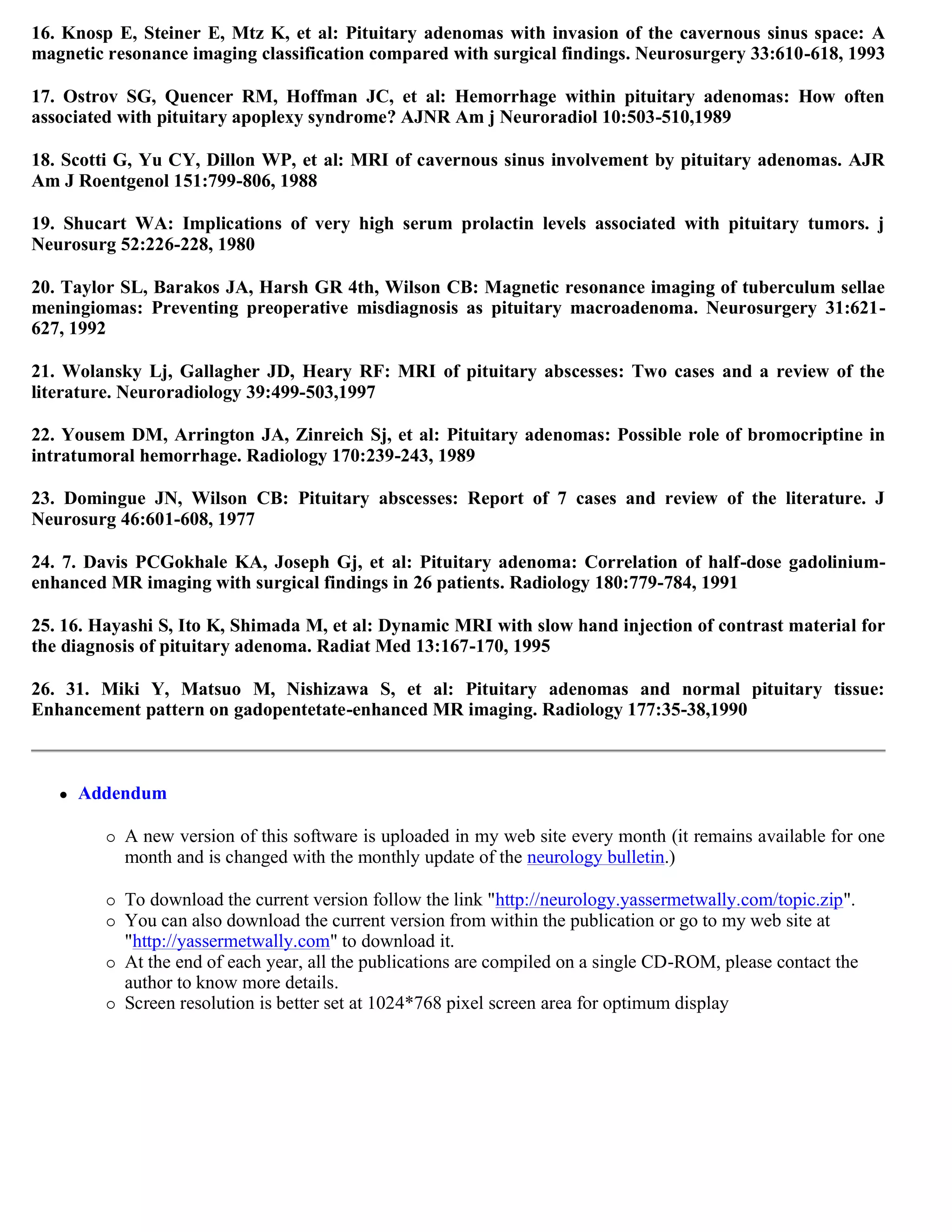 Topic of the month...Neuroimaging of pituitary adenomas
