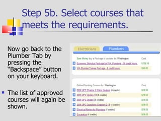 Step 6. Review the basic types of courses offered. Illustrated Courses. These courses are well illustrated with graphics, pictures and photographs of the material covered. These courses are ideal for the tradesman that likes “doing” vs. reading. Non-Illustrated Courses. These courses are best for the tradesman that really likes to “get into” the code and reference books to look up answers to questions. 