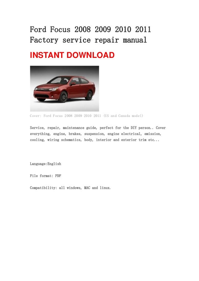 ford focus workshop manual pdf free