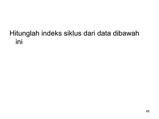 Hitunglah indeks siklus dari data dibawah
ini
48
 