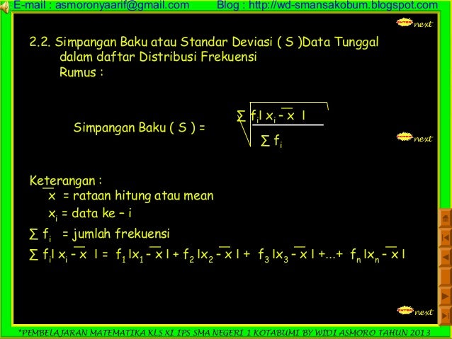 7 Simpangan Baku Atau Standar Deviasi