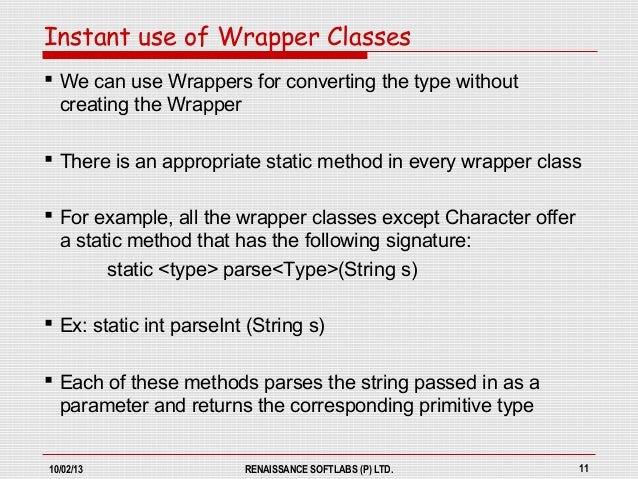 wrapper classes