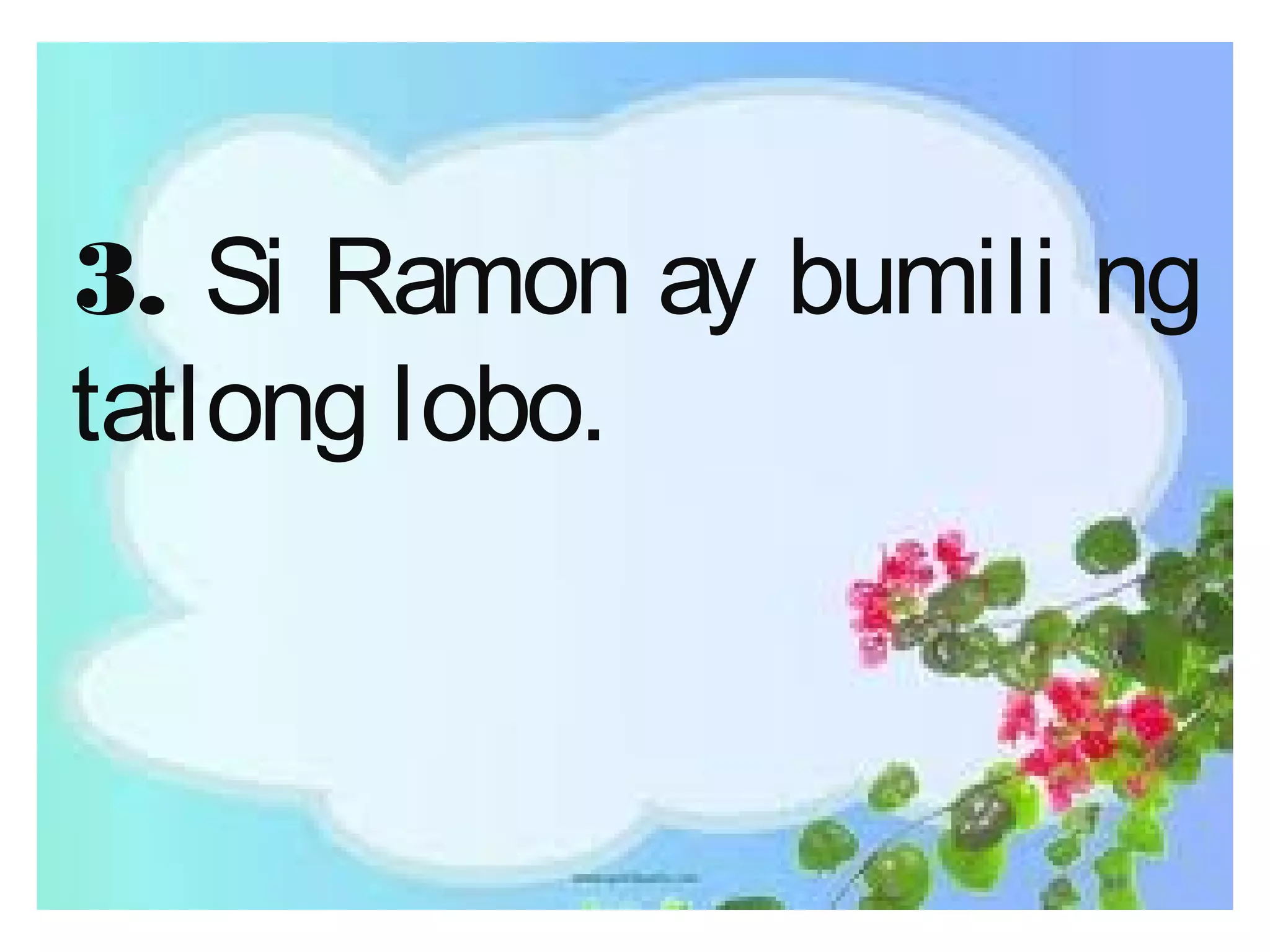 3. Si Ramon ay bumili ng
tatlong lobo.