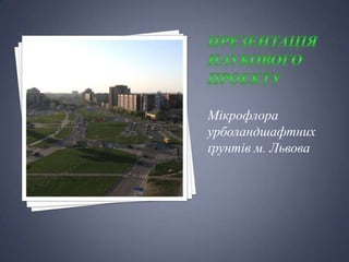 Мікрофлора
урболандшафтних
ґрунтів м. Львова

 