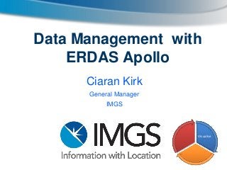 Data Management with
ERDAS Apollo
Ciaran Kirk
General Manager
IMGS

Visualise

 