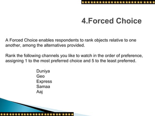 Forced Choice Ranking Scale 7. measuring(scaling) variables | PPT