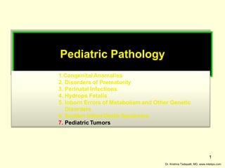 Pediatric Pathology
Pediatric Pathology

1
Dr. Krishna Tadepalli, MD, www.mletips.com

 