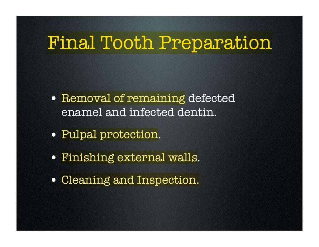 amalgam cavity preparation class i