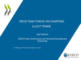 OECD TASK FORCE ON CHARTING
ILLICIT TRADE
Jack Radisch
OECD Public Governance and Territorial Development
Directorate
2nd Meeting of TF-CIT, Paris, March 5-7 2014
 