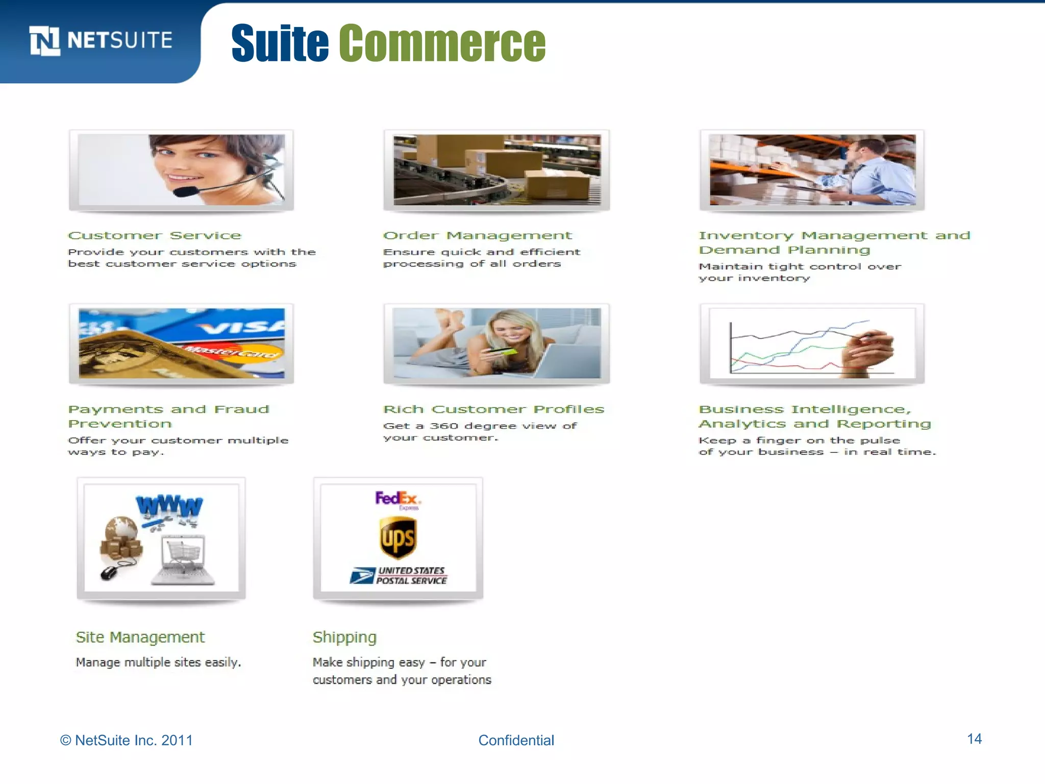 Suite Commerce
© NetSuite Inc. 2011 Confidential 14
 