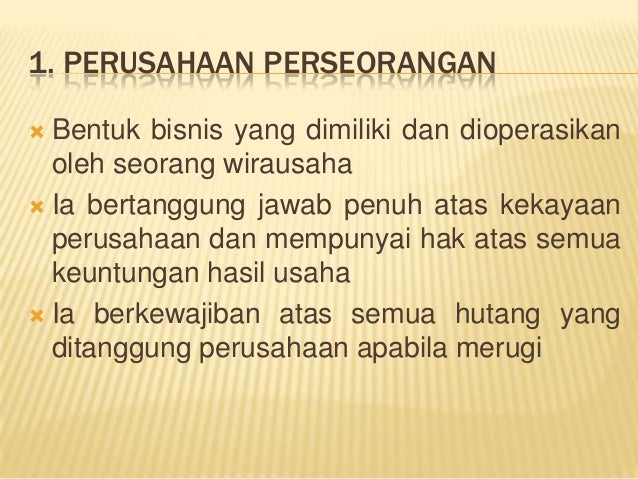 Memilih Bentuk Usaha